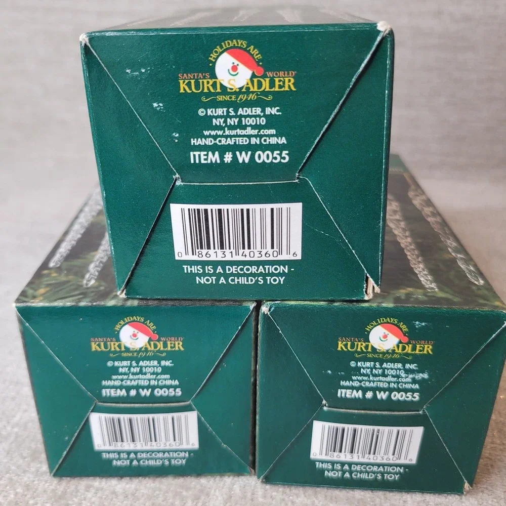3 Boxes of Kurt Adler 5.25-Inch Glass Icicle Ornament Set of 35 w/‎ Boxes READ